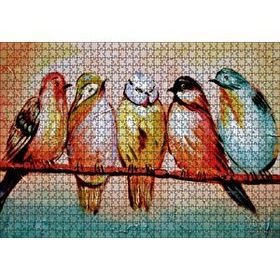 Cakapuzzle Daldaki Renkli Kuş Sanatsal Görsel 120 Parça Ahşap Puzzle