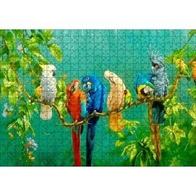 Cakapuzzle Daldaki Renkli Papğanlar Görseli 120 Parça Ahşap Puzzle