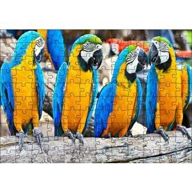 Cakapuzzle Daldaki Sarı Mavi Macaw Papağanları Mdf 120 Parça Puzzle