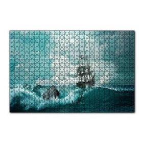 Cakapuzzle Dalgalar Arasında Gulet ve Bulutlu Gökler 120 Parça Ahşap Puzzle