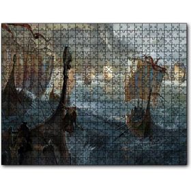 Cakapuzzle Dalgalı Denizde Viking Gemileri Mdf 1000 Parça Puzzle