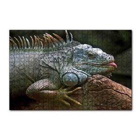 Cakapuzzle Dalın Üzerinde Dinlenen İguana 120 Parça Ahşap Puzzle