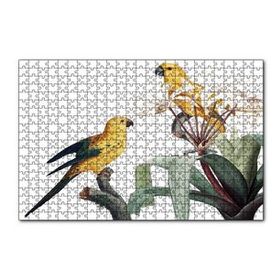 Cakapuzzle Dallar Arasında Sarı Papağanlar Gravür 120 Parça Ahşap Puzzle