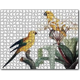 Cakapuzzle Dallar Arasında Sarı Papağanlar Gravür Mdf 255 Parça Puzzle