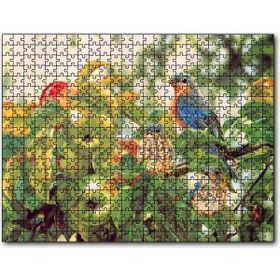 Cakapuzzle Dallarda Elmalar ve Renkli Kuşlar Mdf 500 Parça Puzzle