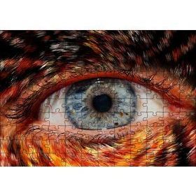 Cakapuzzle Damarlı Mavi Göz Makro Çekim Mdf 120 Parça Puzzle