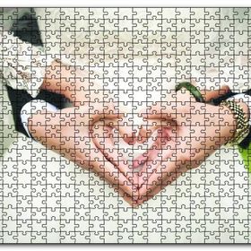 Cakapuzzle Damat Gelin Kalpli Eller Ahşap 1000 Parça Puzzle