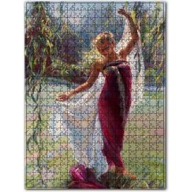 Cakapuzzle Daniel Gerhartz Kırmızılı Kadın Yağlı Boya Puzzle