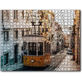 Cakapuzzle Dar Sokaktaki Tramvay Mdf 500 Parça Puzzle