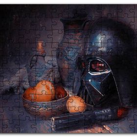 Cakapuzzle Darth Vader Kaskı Işın Kılıcı ve Meyveler Mdf 1000 Parça Puzzle