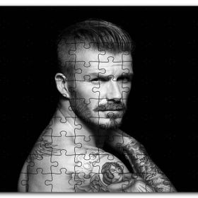 Cakapuzzle David Beckham Üstü Çıplak Karanlık Arkaplan Mdf 1000 Parça Puzzle
