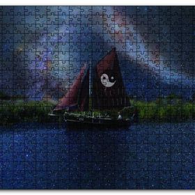 Cakapuzzle Denge İşaretli Yelkenli Gemi Ahşap 1000 Parça Puzzle