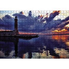 Cakapuzzle Deniz Feneri Gün Batımı 120 Parça Ahşap Puzzle