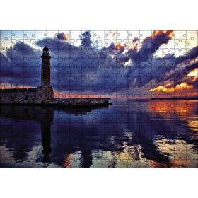Cakapuzzle Deniz Feneri Gün Batımı 120 Parça Ahşap Puzzle