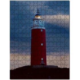 Cakapuzzle Deniz Feneri ve Günbatımında Bulutlu Gökler Mdf 255 Parça Puzzle