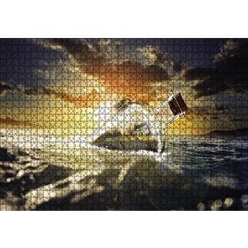 Cakapuzzle Deniz Gün Batımı Şişe 1000 Parça Puzzle