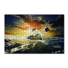 Cakapuzzle Deniz Gün Batımı Şişe 120 Parça Ahşap Puzzle