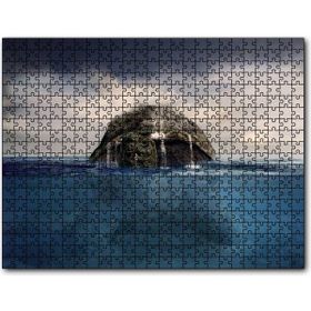 Cakapuzzle Deniz Kaplumbağası Sırtında Ada Şelaleler Görsel Mdf 1000 Parça Puzzle