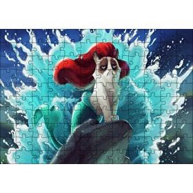 Cakapuzzle Deniz Kızı Kedisi Animasyon Görseli Mdf 120 Parça Puzzle