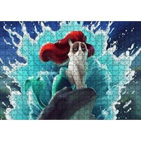 Cakapuzzle Deniz Kızı Kedisi Animasyon Görseli Mdf 500 Parça Puzzle