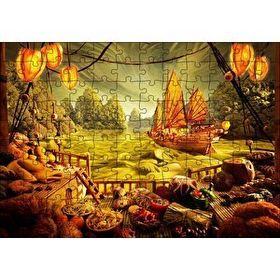 Cakapuzzle Deniz Mahsulu Sebzelerden Kemi Doğa Manzarası 120 Parça Ahşap Puzzle