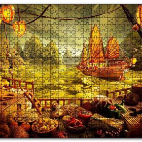 Cakapuzzle Deniz Mahsulu Sebzelerden Kemi Doğa Manzarası Mdf 1000 Parça Puzzle