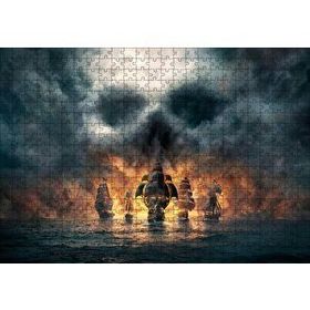 Cakapuzzle Deniz Savaşı Alevler İçinde Gemiler 120 Parça Ahşap Puzzle