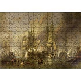 Cakapuzzle Deniz Savaşında Kalyonlar 120 Parça Ahşap Puzzle