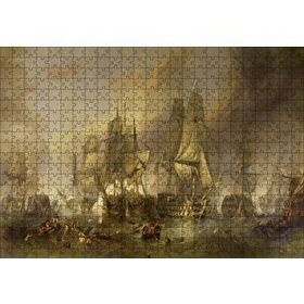Cakapuzzle Deniz Savaşında Kalyonlar 120 Parça Ahşap Puzzle