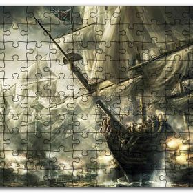 Cakapuzzle Deniz Savaşındaki Yelkenli Gemiler Mdf 1000 Parça Puzzle