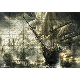 Cakapuzzle Deniz Savaşındaki Yelkenli Gemiler Mdf 255 Parça Puzzle