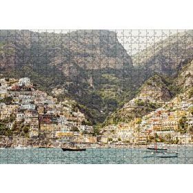 Cakapuzzle Deniz ve Yalçın Kayalıklardaki Evler 120 Parça Ahşap Puzzle