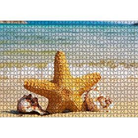 Cakapuzzle Deniz Yıldızı Deniz Kabukları ve Berrak Kumsal Mdf 1000 Parça Puzzle