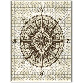 Cakapuzzle Denizcilik Pusula Gülü Görseli Ahşap 1000 Parça Puzzle
