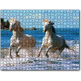 Cakapuzzle Denizde Koşan Beyaz Atlar Ahşap 500 Parça Puzzle