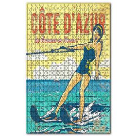 Cakapuzzle Denizde Sörfçü Kadın Afişi Görseli Ahşap 1000 Parça Puzzle