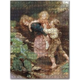 Cakapuzzle Dere Kenarında Oynayan Çocuklar Ahşap 500 Parça Puzzle
