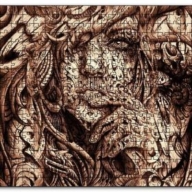 Cakapuzzle Desenler Arasında Gizli Kadın Yüzü Mdf 120 Parça Puzzle