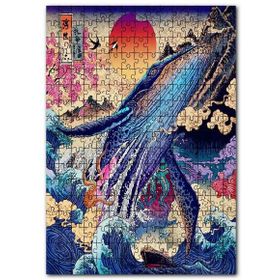 Cakapuzzle Dev Balina Ahtapot Kırlangıçlar ve Dalgalar Mdf 120 Parça Puzzle