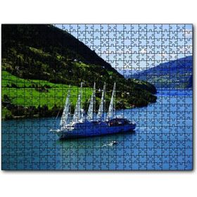 Cakapuzzle Dev Beyaz Yelkenli Manzara Ahşap 255 Parça Puzzle