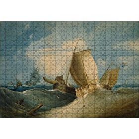 Cakapuzzle Dev Dalgalardaki Gemiler Mdf 500 Parça Puzzle