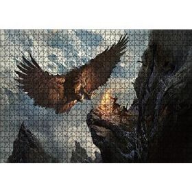 Cakapuzzle Dev Kartal ve Kayalıktaki Savaşçılar Mdf 1000 Parça Puzzle