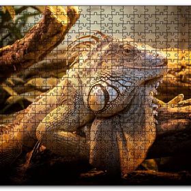 Cakapuzzle Dev Kertenkele ve Güneş Işıkları Mdf 120 Parça Puzzle