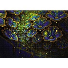 Cakapuzzle Dev Mavi Sarı Çiçekler 120 Parça Ahşap Puzzle