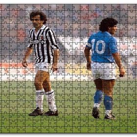Cakapuzzle Diego Maradona Michel Platini Mdf 120 Parça Puzzle