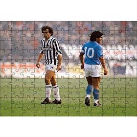 Cakapuzzle Diego Maradona Michel Platini Mdf 120 Parça Puzzle