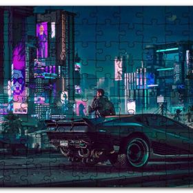 Cakapuzzle Difital Sanat Araba Möder Şehir Görseli Mdf 255 Parça Puzzle
