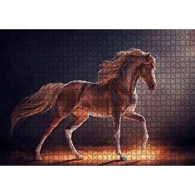 Cakapuzzle Dijital Sanat Kahverengi At Görseli 1000 Parça Puzzle