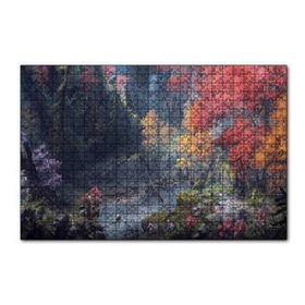 Cakapuzzle Dijital Sanat Manzara Orman Dere Görseli 120 Parça Ahşap Puzzle