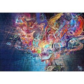 Cakapuzzle Dijital Soyut Hayal Gördüren Resim 120 Parça Ahşap Puzzle